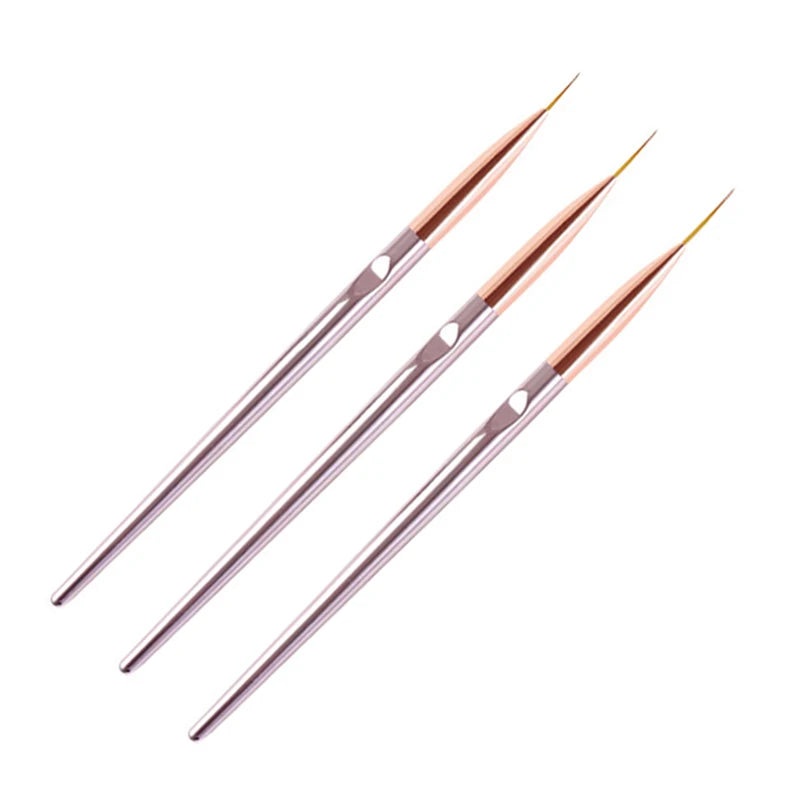 3pcs/Set Acrylic French Stripe Nail Art Line Painting Pen 3D brush