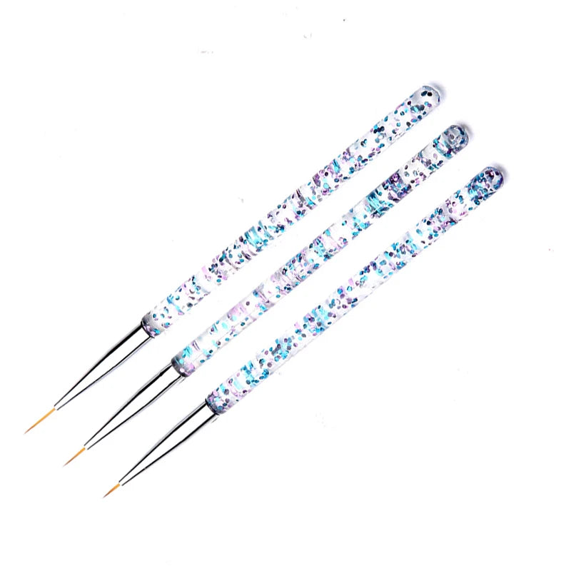 3pcs/Set Acrylic French Stripe Nail Art Line Painting Pen 3D brush