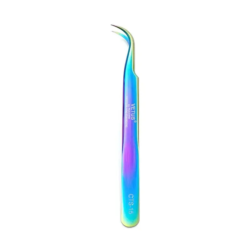VETUS Original New MTS Series Silver Tweezers for Eyelash Extensions Stainless Steel