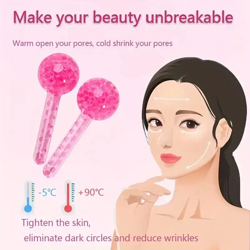 2Pcs Box LCE Globes For Facials Cooling , Balls Massager Freezer For Face And Eyes