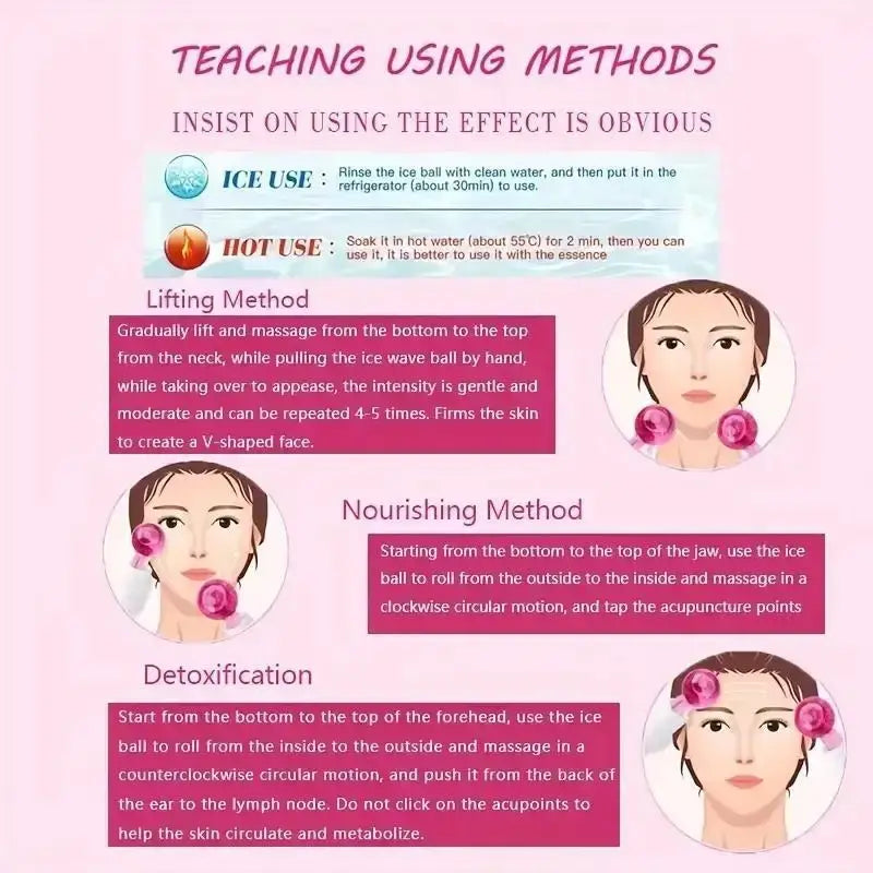 2Pcs Box LCE Globes For Facials Cooling , Balls Massager Freezer For Face And Eyes