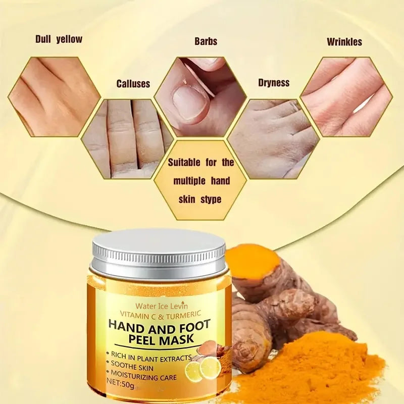 Vitamin c and turmeric hand wax mask for hands and feet