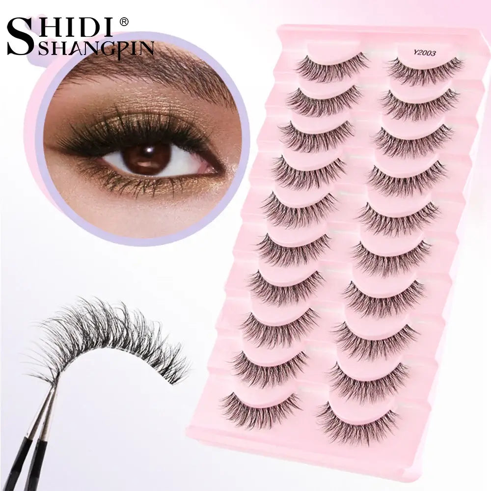 SHIDISHANGPIN 5/10Pairs Full Lashes Cat Eye Eyelashes Eyelash Extension 3D