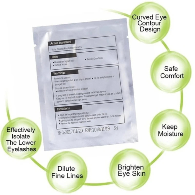 100pairs eye patches eyelash extension under eyelashes fake lashes stickers for building eyelid