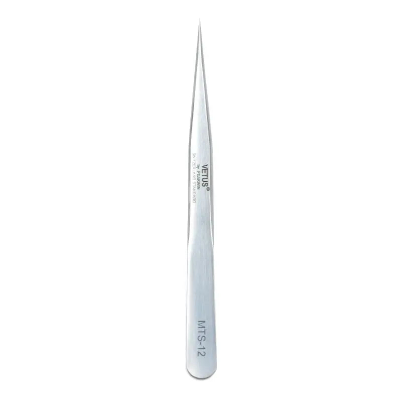VETUS Original New MTS Series Silver Tweezers for Eyelash Extensions Stainless Steel