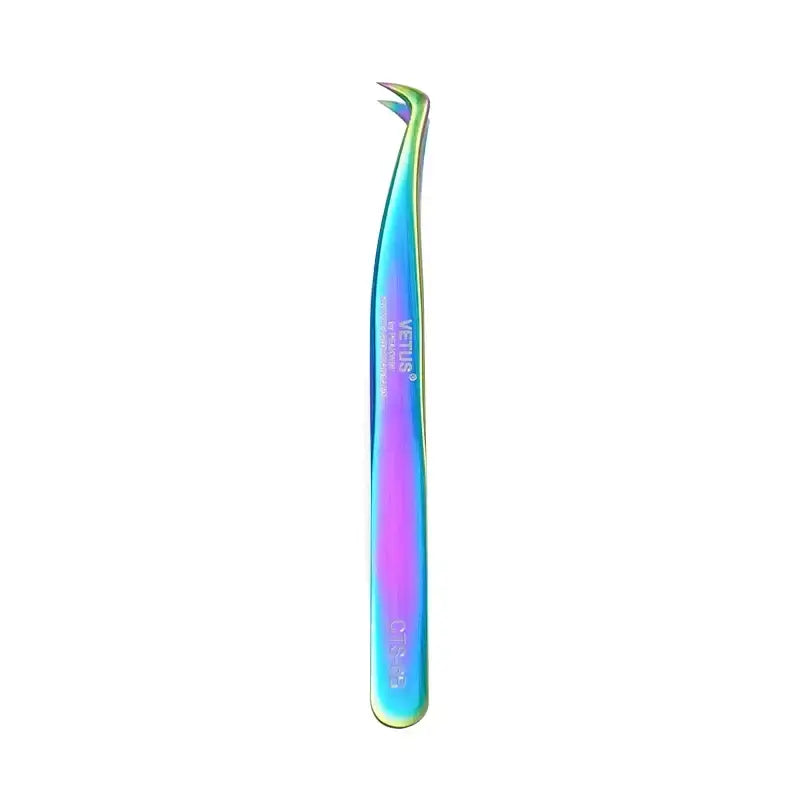 VETUS Original New MTS Series Silver Tweezers for Eyelash Extensions Stainless Steel