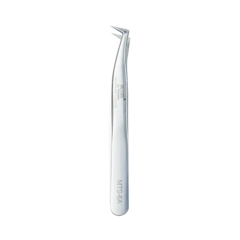 VETUS Original New MTS Series Silver Tweezers for Eyelash Extensions Stainless Steel
