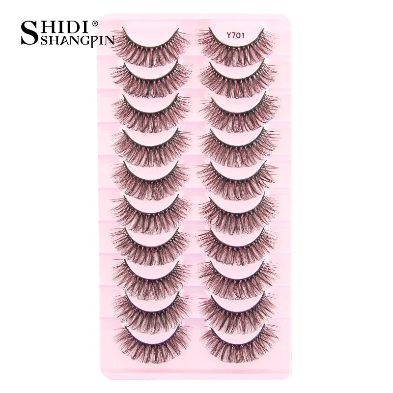 SHIDISHANGPIN 5/10Pairs Full Lashes Cat Eye Eyelashes Eyelash Extension 3D