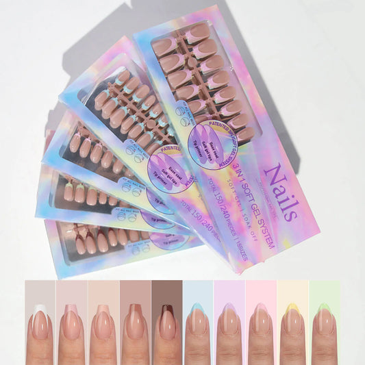 150pcs 6 Colors Fake Nail Multi-size “Acrylic Nails”