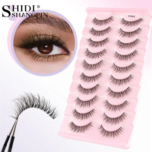 SHIDISHANGPIN 5/10Pairs Full Lashes Cat Eye Eyelashes Eyelash Extension 3D