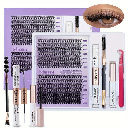 DIY Lash Extension Mix Styles Individual Lash Clusters with Bond&Seal Remover Tweezers Lash Brush